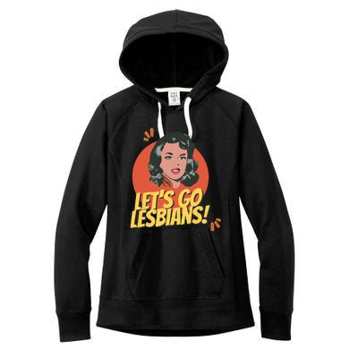 Lets Go Lesbians! Retro Lesbian Subtle Women's Fleece Hoodie