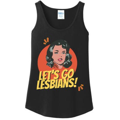 Lets Go Lesbians! Retro Lesbian Subtle Ladies Essential Tank