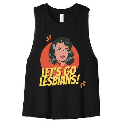 Lets Go Lesbians! Retro Lesbian Subtle Women's Racerback Cropped Tank