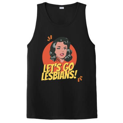 Lets Go Lesbians! Retro Lesbian Subtle PosiCharge Competitor Tank