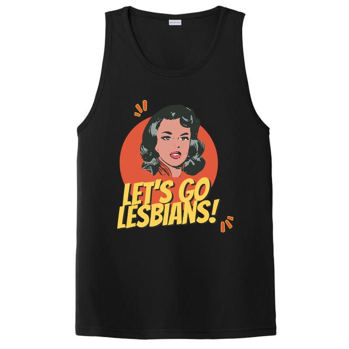 Lets Go Lesbians! Retro Lesbian Subtle PosiCharge Competitor Tank