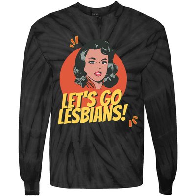 Lets Go Lesbians! Retro Lesbian Subtle Tie-Dye Long Sleeve Shirt