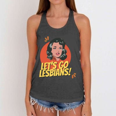 Lets Go Lesbians! Retro Lesbian Subtle Women's Knotted Racerback Tank