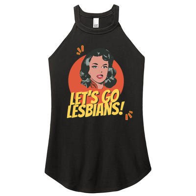 Lets Go Lesbians! Retro Lesbian Subtle Women's Perfect Tri Rocker Tank