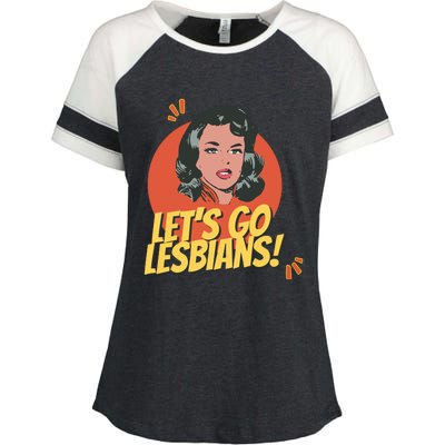 Lets Go Lesbians! Retro Lesbian Subtle Enza Ladies Jersey Colorblock Tee