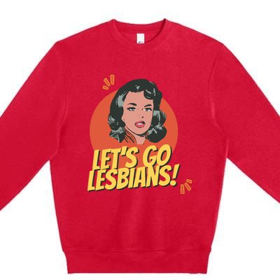 Lets Go Lesbians! Retro Lesbian Subtle Premium Crewneck Sweatshirt