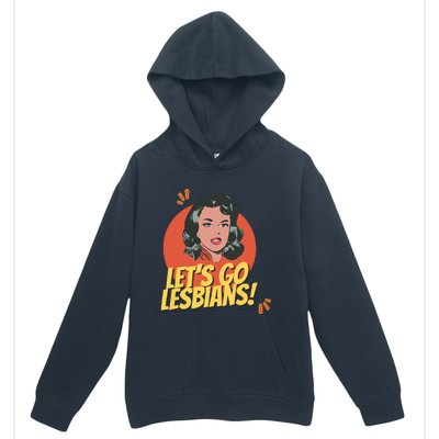 Lets Go Lesbians! Retro Lesbian Subtle Urban Pullover Hoodie