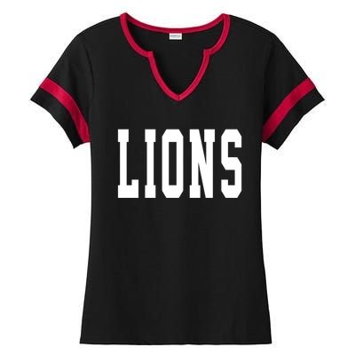 Lions Gift Ladies Halftime Notch Neck Tee