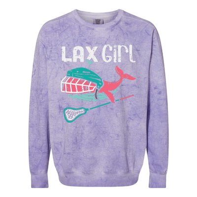 Lax Girl Lacrosse Whale Cute Sport Player Goalie Colorblast Crewneck Sweatshirt