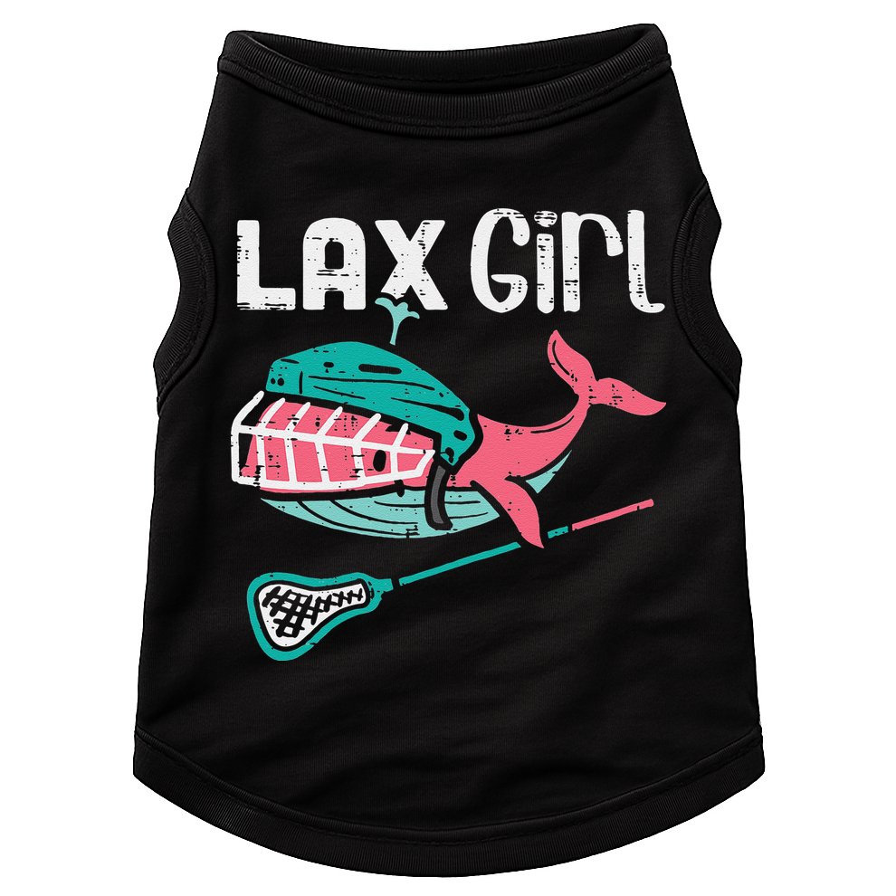 Lax Girl Lacrosse Whale Cute Sport Player Goalie Doggie Tank