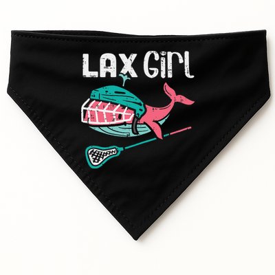 Lax Girl Lacrosse Whale Cute Sport Player Goalie USA-Made Doggie Bandana