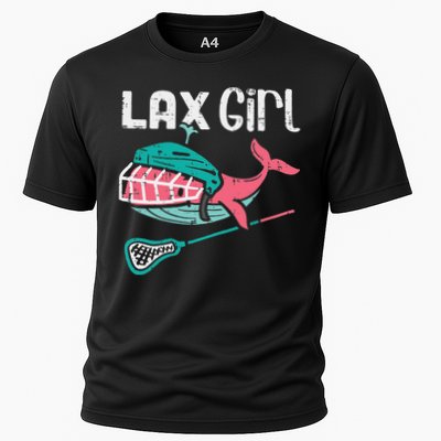 Lax Girl Lacrosse Whale Cute Sport Player Goalie Performance Shirt