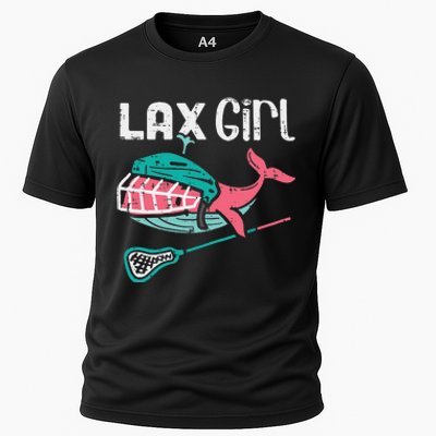 Lax Girl Lacrosse Whale Cute Sport Player Goalie Cooling Performance Crew T-Shirt