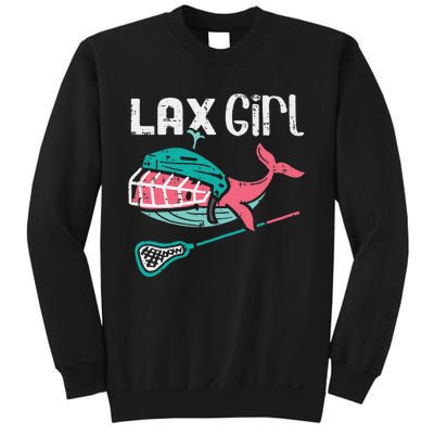 Lax Girl Lacrosse Whale Cute Sport Player Goalie Sweatshirt