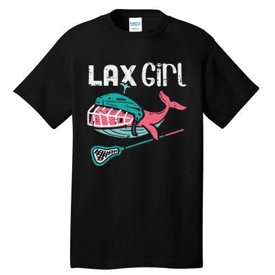 Lax Girl Lacrosse Whale Cute Sport Player Goalie Tall T-Shirt