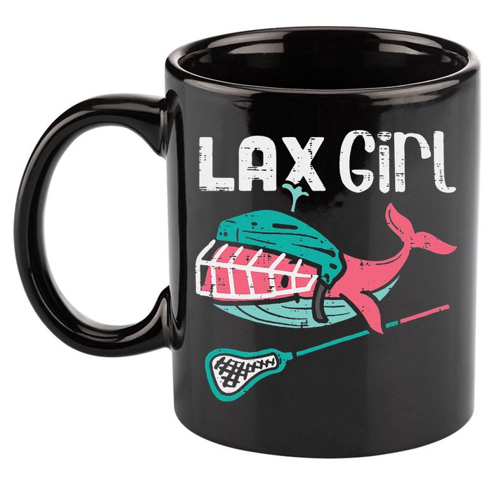 Lax Girl Lacrosse Whale Cute Sport Player Goalie 11oz C Handle Ceramic Mug