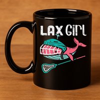 Lax Girl Lacrosse Whale Cute Sport Player Goalie 11oz C Handle Ceramic Mug