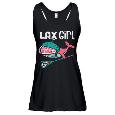 Lax Girl Lacrosse Whale Cute Sport Player Goalie Ladies Essential Flowy Tank