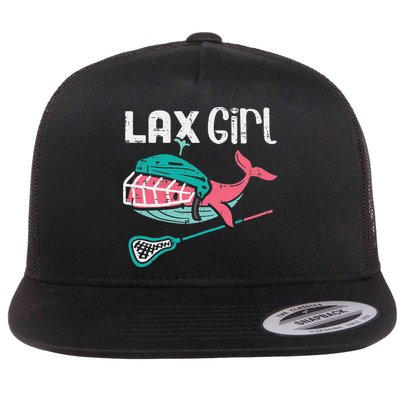 Lax Girl Lacrosse Whale Cute Sport Player Goalie Flatbill Hat