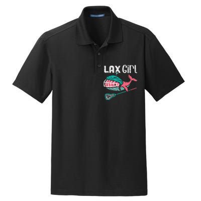 Lax Girl Lacrosse Whale Cute Sport Player Goalie Dry Zone Grid Polo