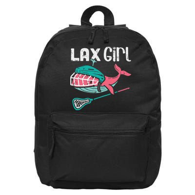 Lax Girl Lacrosse Whale Cute Sport Player Goalie 16 in Basic Backpack