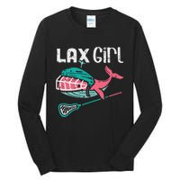 Lax Girl Lacrosse Whale Cute Sport Player Goalie Tall Long Sleeve T-Shirt