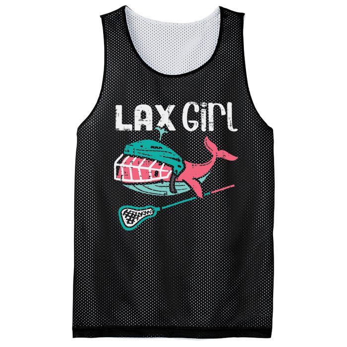 Lax Girl Lacrosse Whale Cute Sport Player Goalie Mesh Reversible Basketball Jersey Tank