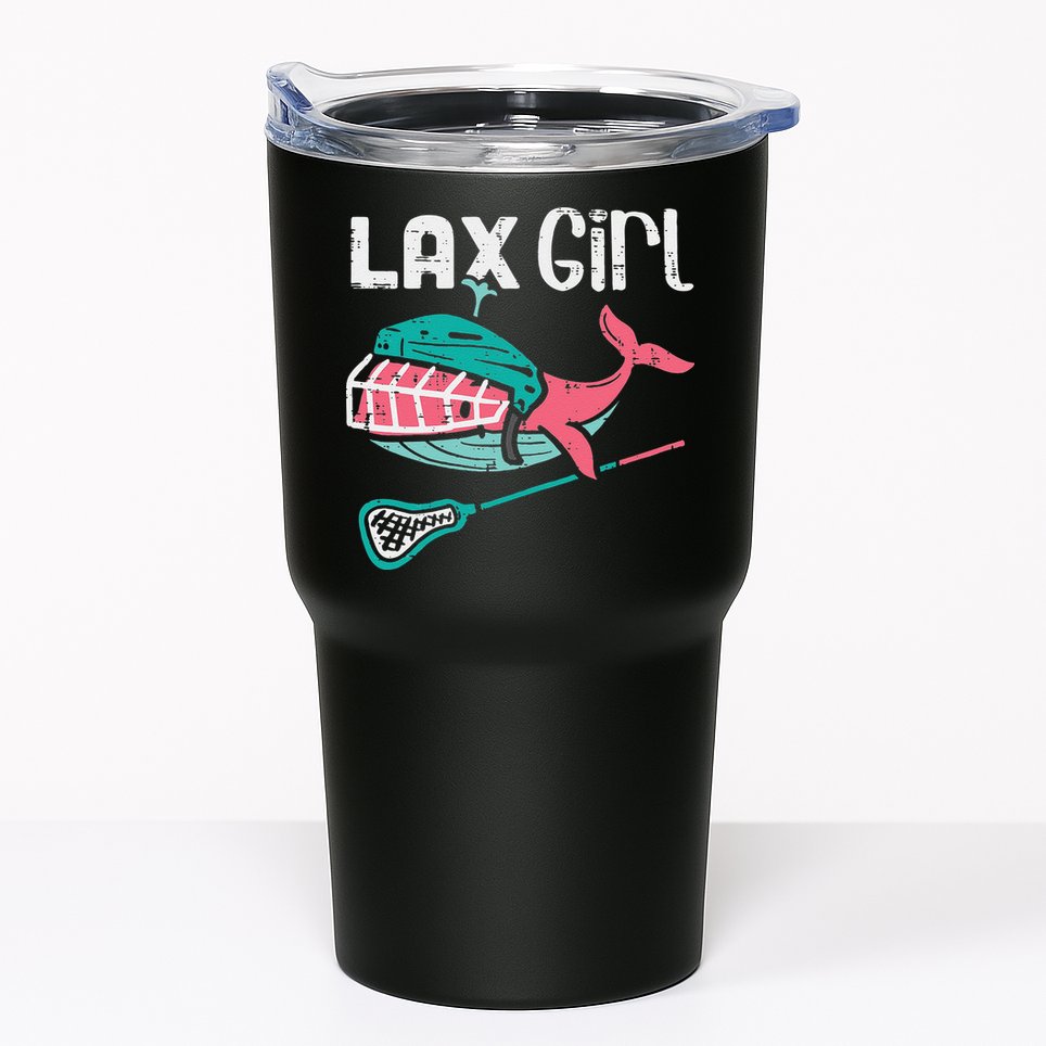 Lax Girl Lacrosse Whale Cute Sport Player Goalie Tumbler