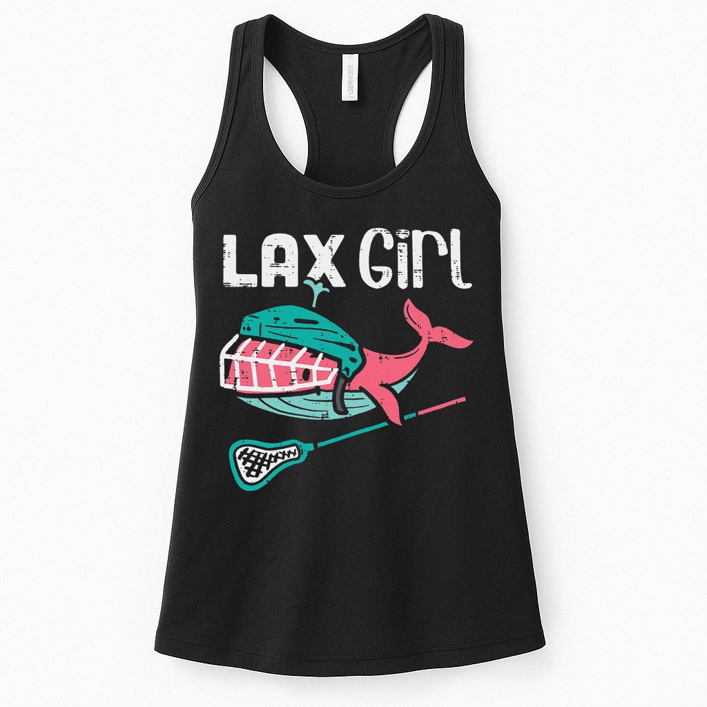 Lax Girl Lacrosse Whale Cute Sport Player Goalie Womens Tank Top