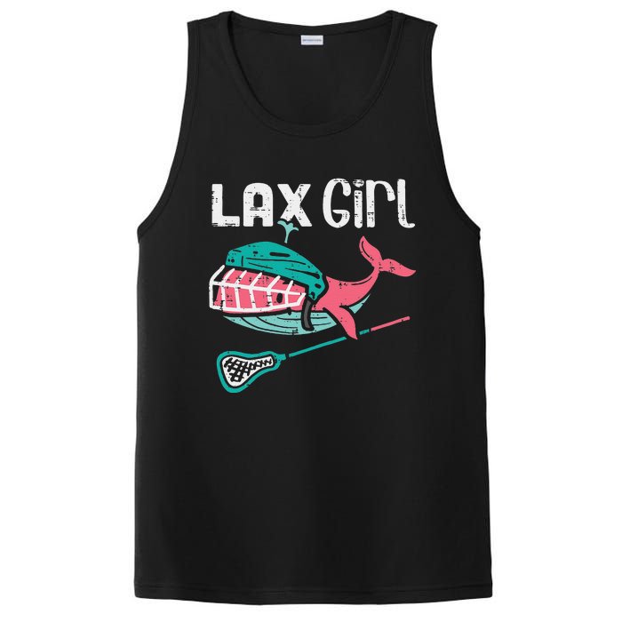 Lax Girl Lacrosse Whale Cute Sport Player Goalie PosiCharge Competitor Tank