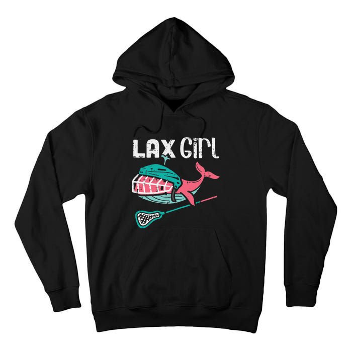 Lax Girl Lacrosse Whale Cute Sport Player Goalie Tall Hoodie