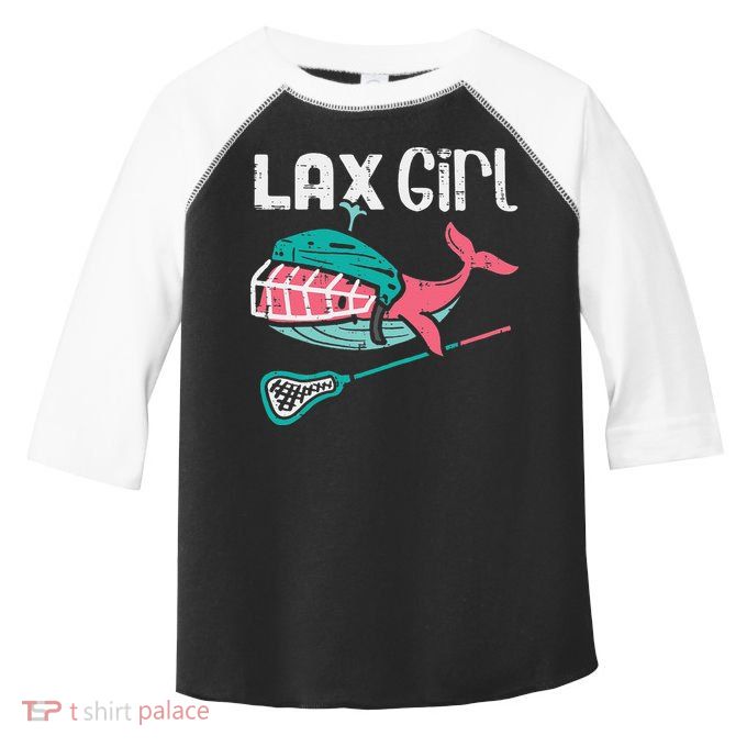 Lax Girl Lacrosse Whale Cute Sport Player Goalie Toddler Fine Jersey T-Shirt