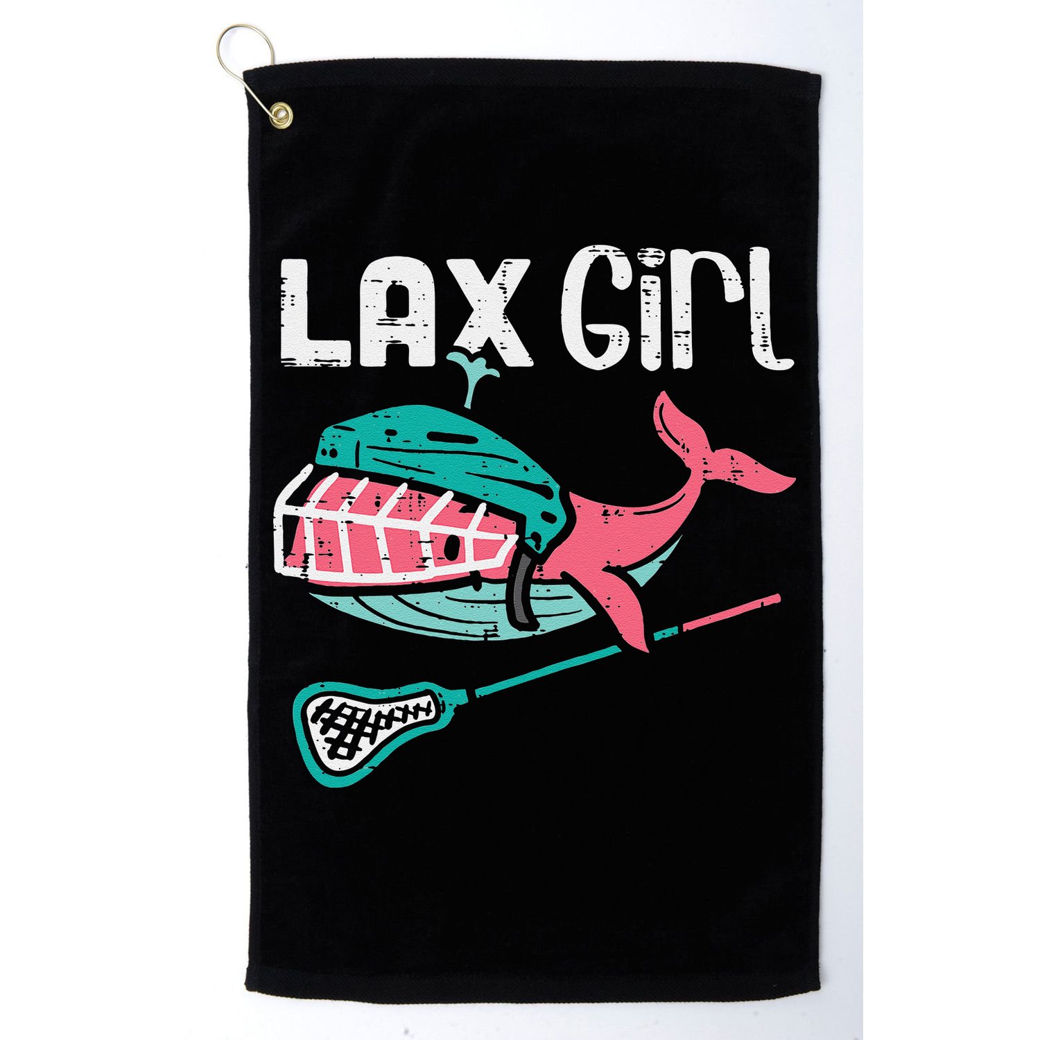 Lax Girl Lacrosse Whale Cute Sport Player Goalie Golf Towel