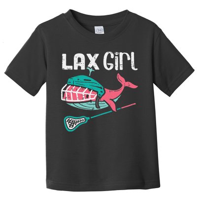 Lax Girl Lacrosse Whale Cute Sport Player Goalie Toddler T-Shirt