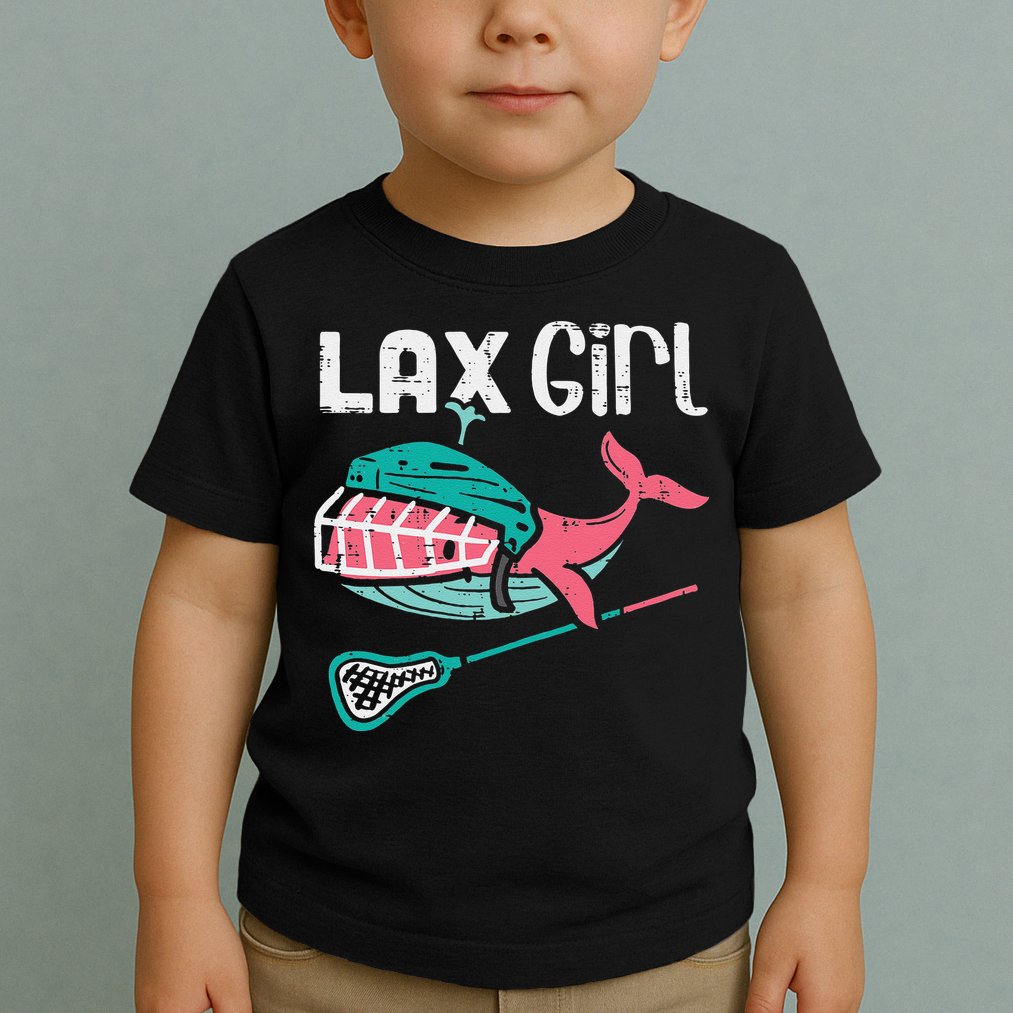 Lax Girl Lacrosse Whale Cute Sport Player Goalie Toddler T-Shirt