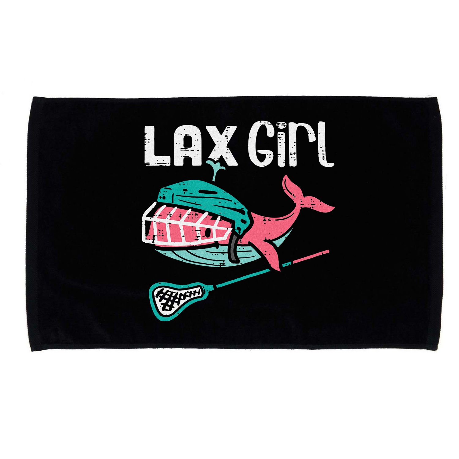 Lax Girl Lacrosse Whale Cute Sport Player Goalie Microfiber Hand Towel