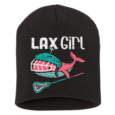 Lax Girl Lacrosse Whale Cute Sport Player Goalie Short Acrylic Beanie