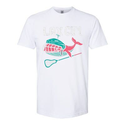 Lax Girl Lacrosse Whale Cute Sport Player Goalie Softstyle CVC T-Shirt