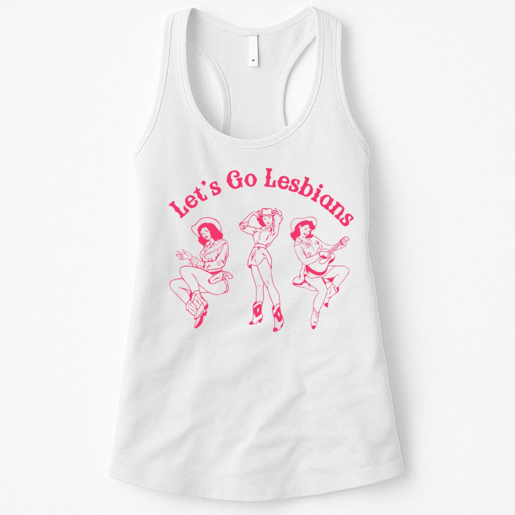 Lets Go Lesbians Western Cowgirls Lgbt Month Womens Tank Top