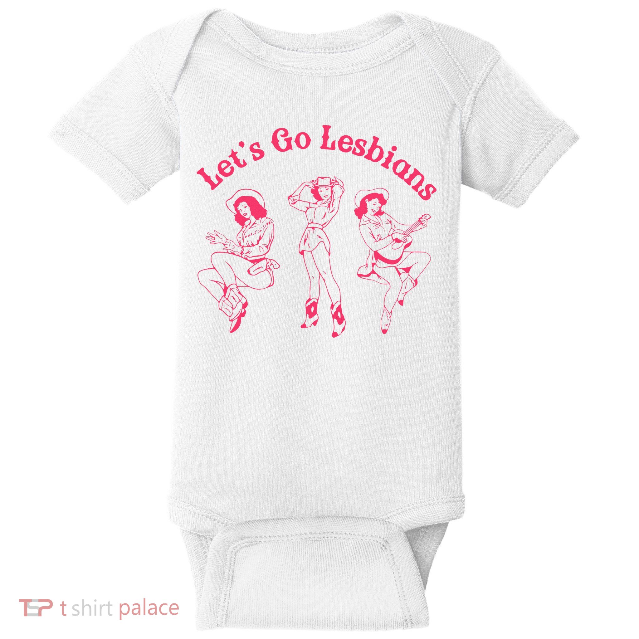 Lets Go Lesbians Western Cowgirls Lgbt Month Baby Bodysuit