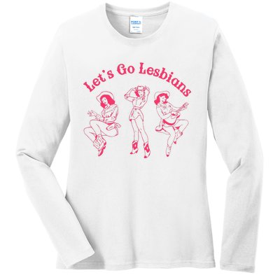 Lets Go Lesbians Western Cowgirls Lgbt Month Ladies Long Sleeve Shirt