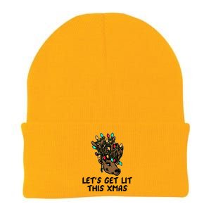 LetS Get Lit This Xmas Funny Christmas Gift Knit Cap Winter Beanie