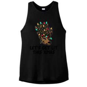 LetS Get Lit This Xmas Funny Christmas Gift Ladies PosiCharge Tri-Blend Wicking Tank