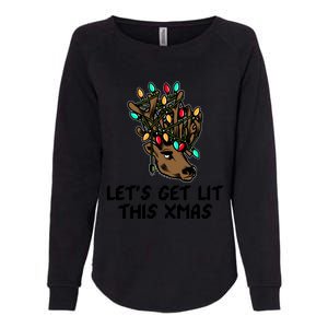 LetS Get Lit This Xmas Funny Christmas Gift Womens California Wash Sweatshirt