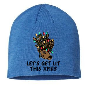 LetS Get Lit This Xmas Funny Christmas Gift Sustainable Beanie