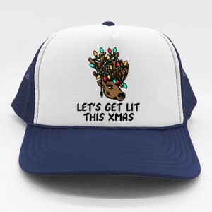 LetS Get Lit This Xmas Funny Christmas Gift Trucker Hat