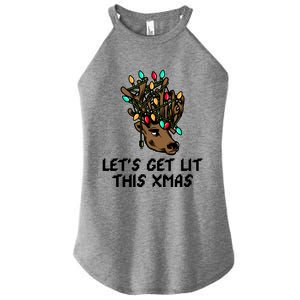 LetS Get Lit This Xmas Funny Christmas Gift Women's Perfect Tri Rocker Tank