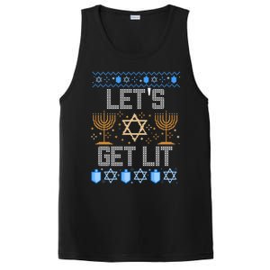 Lets Get Lit Orah Jewish Pun Ugly Hanukkah Chanukah Meaningful Gift PosiCharge Competitor Tank