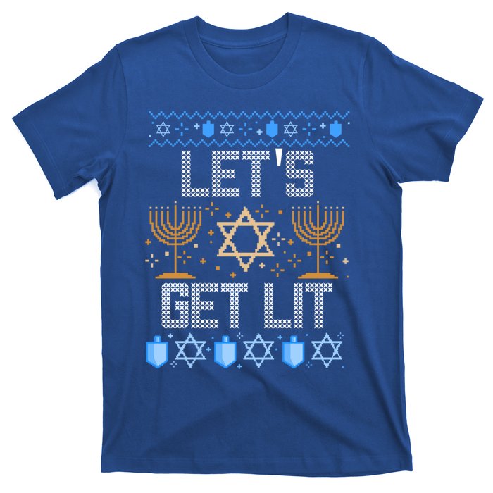 Lets Get Lit Orah Jewish Pun Ugly Hanukkah Chanukah Meaningful Gift T-Shirt