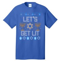 Lets Get Lit Orah Jewish Pun Ugly Hanukkah Chanukah Meaningful Gift Tall T-Shirt